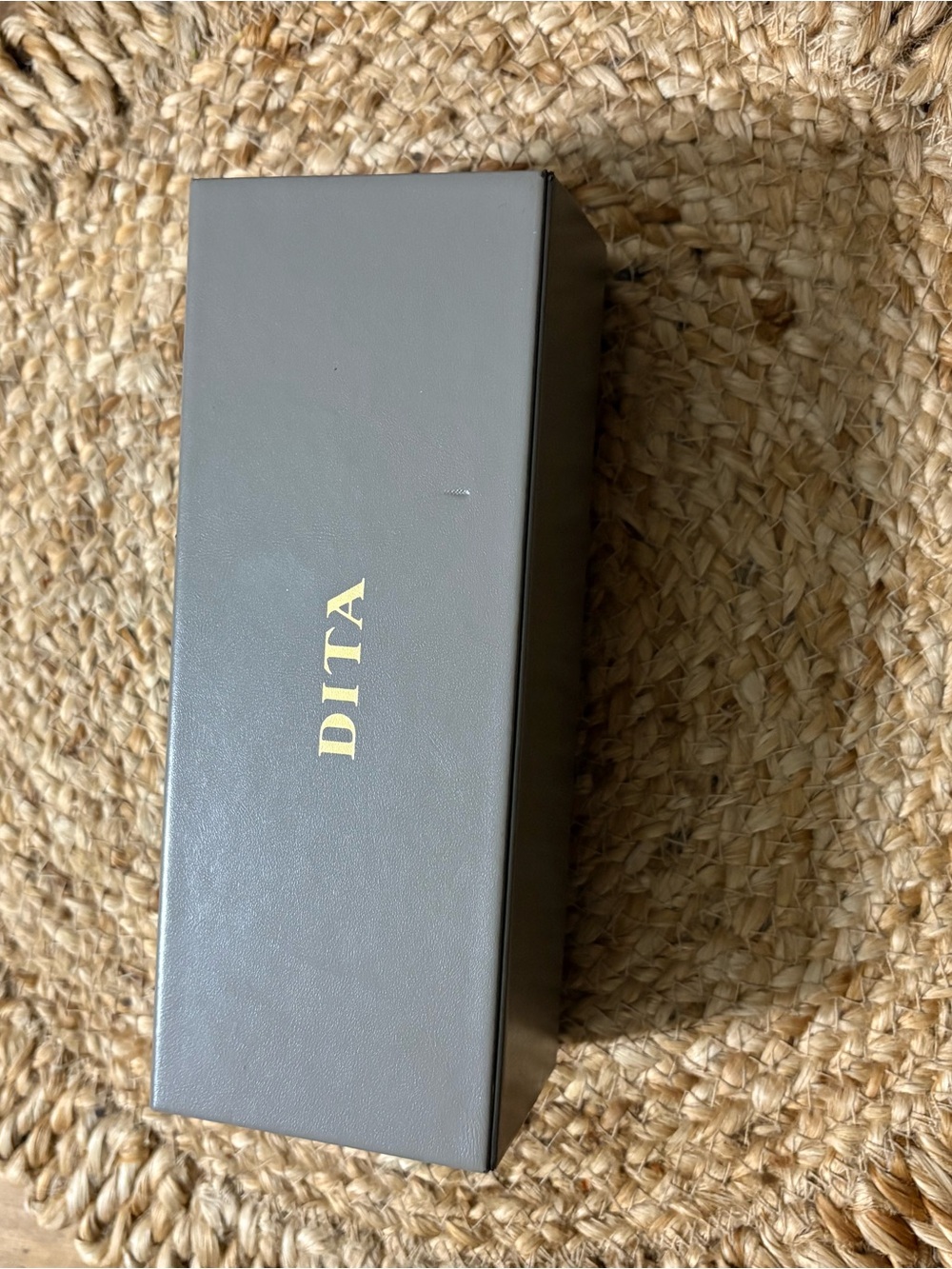 DITA Gray Sunglasses Box with Gold Logo